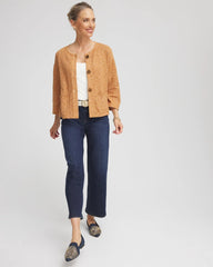 Chico's | Tweed Cropped Sweater/ Burnt Sienna