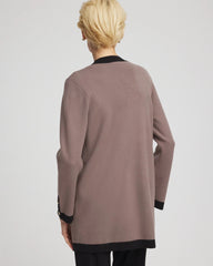 Chico's | Travelers™ Tipped Button-Down Cardigan/ Deep Taupe