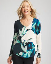 Chico's | Ella Glacier V-Neck Pullover/ Teal Shadow