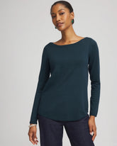 Chico's | Ella Boatneck Sweater/ Teal Shadow