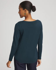 Chico's | Ella Boatneck Sweater/ Teal Shadow