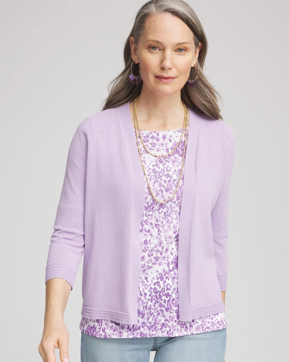 Chico's | Summer Romance Short Cardigan/ Gentle Lavender