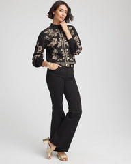 Chico's | Bryne Jacquard Mockneck Pullover/ Black