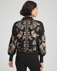 Chico's | Bryne Jacquard Mockneck Pullover/ Black