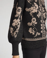 Chico's | Bryne Jacquard Mockneck Pullover/ Black
