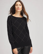 Chico's | Sparkling Diamonds Pullover Sweater/ Black