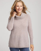 Chico's | Cowlneck Cashmere Pullover Tunic/ Taupe Heather