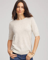 Chico's | Crewneck Cashmere Pullover Sweater/ Light Gray