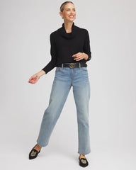 Chico's | Cowlneck Long-Sleeved Sweater/ Black