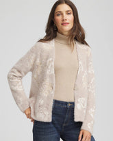 Chico's | Fuzzy Jacquard Boyfriend Cardigan/ English Cream