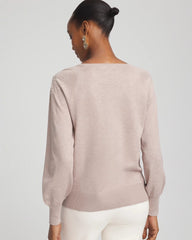 Chico's | Embroidered Pull-Over Boatneck Sweater/ Rocky Mountain