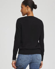 Chico's | Relaxed V-Neck Cashmere Sweater/ Black