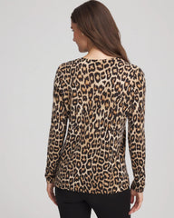 Chico's | Cashmere Animal Long-Sleeve Pullover Sweater/ Camel