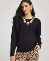 Chico's | Ella Boatneck Pullover Sweater/ Black