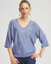 Chico's | Dolman V-Neck Sweater/ Blue Lotus