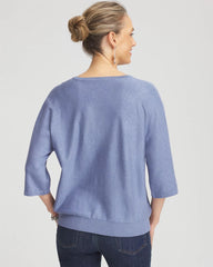 Chico's | Dolman V-Neck Sweater/ Blue Lotus