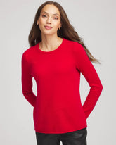 Chico's | Crewneck Cashmere Pullover Sweater/ Red