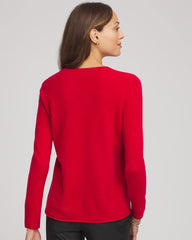 Chico's | Crewneck Cashmere Pullover Sweater/ Red