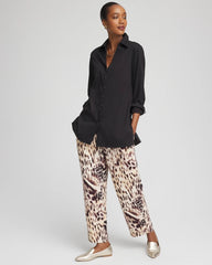 Chico's | Bengal Marks Crepe Pull-On Ankle Pants/ Caramel Apple