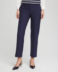 Chico's | Cotton Straight Ankle Trousers/ Passport Blue