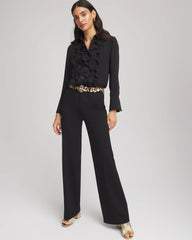 Chico's | Five-Pocket Wide-Leg Ponte Pants/ Black