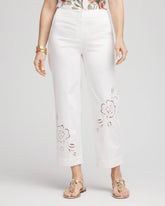 Chico's | Sateen Cutout Cropped Pants/ Alabaster