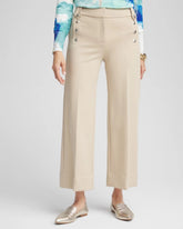 Chico's | Button Knit Twill Cropped Pants/ Wild Truffle