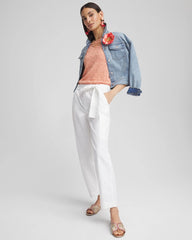 Chico's | Poplin Pull-On Tapered-Leg Cropped Pants/ Alabaster