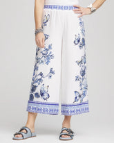 Chico's | Butterfly Pull-On Linen Cropped Pants/ Alabaster