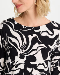 Chico's | Jersey Knit Boatneck Shift Dress/ Black