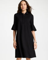 Chico's | Knit Flounce Sleeve Dress/ Black