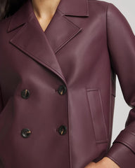 Chico's | Faux Leather Trench Coat/ Blackened Burgundy