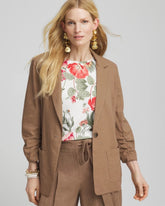 Chico's | Linen Stretch Blazer/ Teakwood