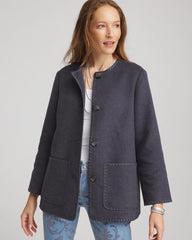 Chico's | Wool Scarf Jacket/ Dark Denim Heather