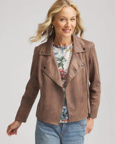 Chico's | Suede Moto Jacket/ Dried Mushroom