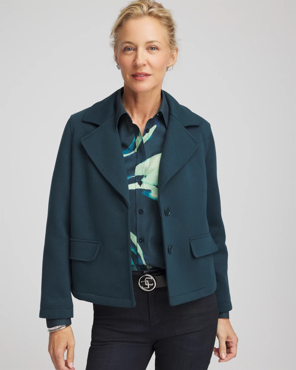 Chico's | Plush Knit Blazer/ Teal Shadow