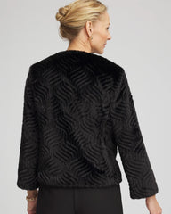 Chico's | Pattern Fur Jacket/ Black