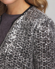 Chico's | Travelers™ Collection Refined Sequins Netted Jacket/ Serene Gray