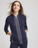 Chico's | Zenergy® French Terry & Chambray Jacket/ Passport Blue