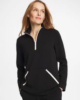 Chico's | Zenergy® Soft Contrast Half Zip Pullover/ Black