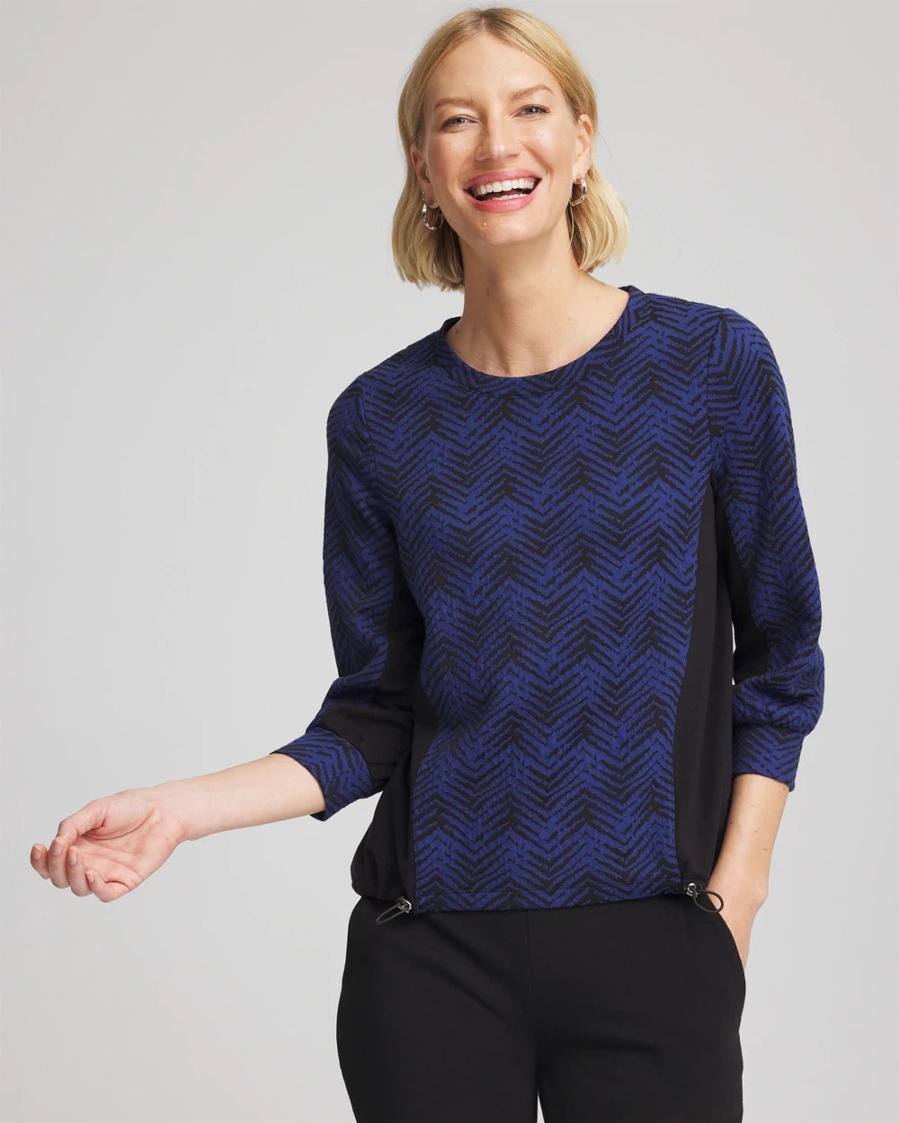 Chico's | Zenergy® Jacquard Bungee Top/ Dark Harbor