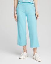 Chico's | Zenergy® French Terry Gauze-Inset Cropped Pants/ Paradiso Blue