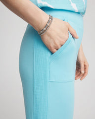 Chico's | Zenergy® French Terry Gauze-Inset Cropped Pants/ Paradiso Blue