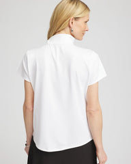 Chico's | Zenergy® UPF Mockneck Short-Sleeve Top/ Alabaster