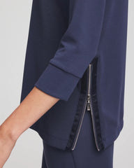 Chico's | Zenergy® Satin-Trim Tunic/ Passport Blue