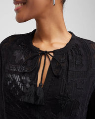 Chico's | Embroidered Swim Dress Coverup/ Black
