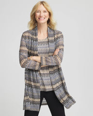 Chico's | Travelers™ Knit Chevron Open-Front Cardigan/ Canyon Blue