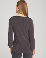 Chico's | Travelers™ Koia Pearl Beaded Tunic/ Serene Gray