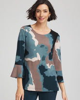 Chico's | Travelers™ Crystal Flounce Sleeve Tunic/ Teal Shadow