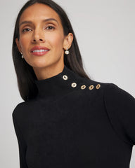 Chico's | Travelers™ Button Mockneck Top/ Travelers Black